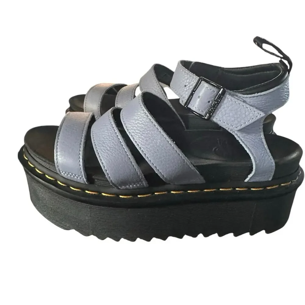 Dr. Martens Blaire Pisa Quad Platform Sandals Blue Women’s 9 EU 41